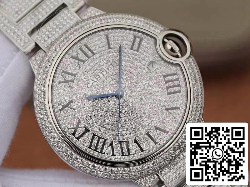 Ballon Bleu De Cartier WE9009Z3 42mm TW Factory 1:1 Best Edition Full Diamond Dial Swiss ETA2824 US Replica Watch