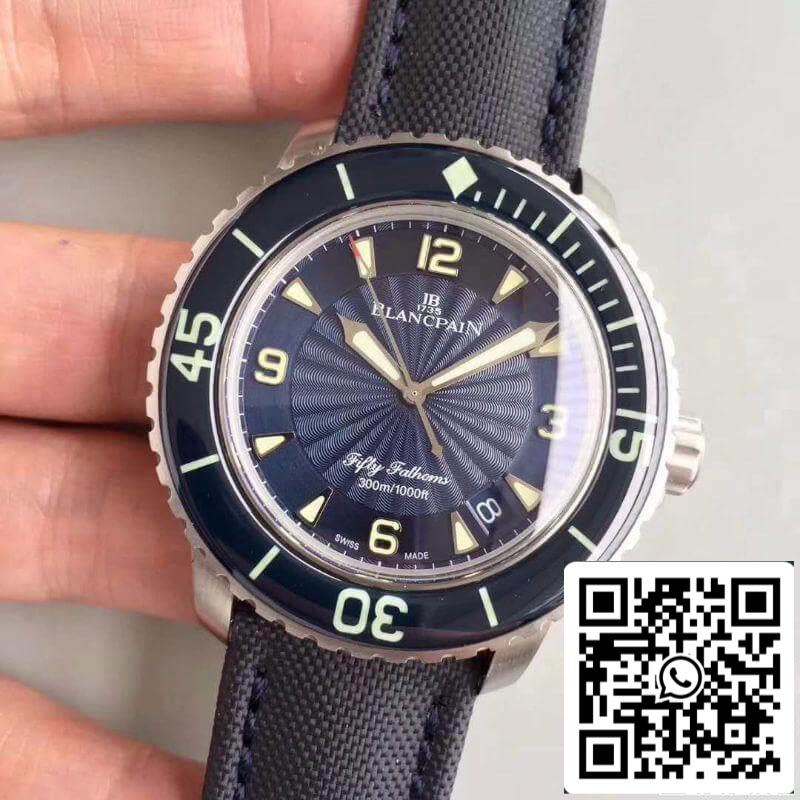 Blancpain Fifty Fathoms 5015D-1140-52B ZF Factory Men Watches 1:1 Best Edition Swiss ETA2836-2 Blue Dial US Replica Watch