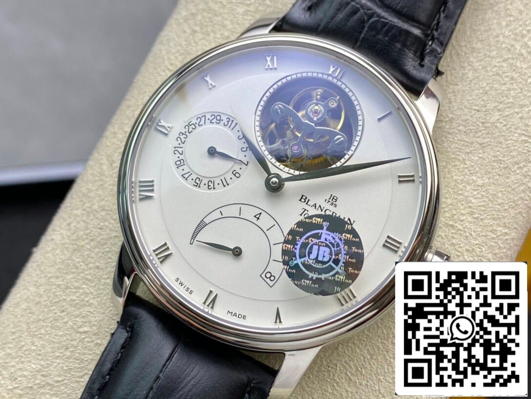 Blancpain Villeret 6025-1542-55 True Tourbillon 1:1 Best Edition JB Factory White Dial Swiss Cal.25 US Replica Watch