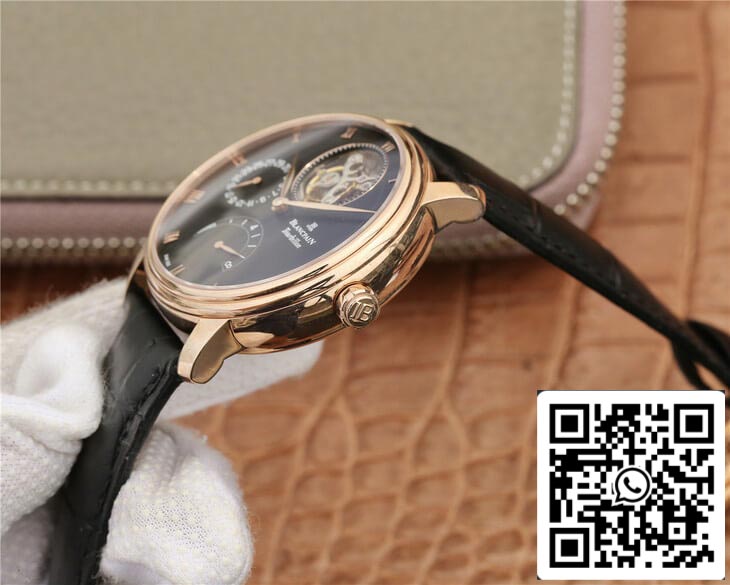 Blancpain Villeret 6025-3642-55B 1:1 Best Edition JB Factory Gold Case Black Dial US Replica Watch