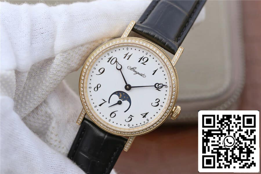 Breguet Classique Moonphase 9087BB/29/964 1:1 Best Edition TW Factory Yellow Gold Diamond US Replica Watch