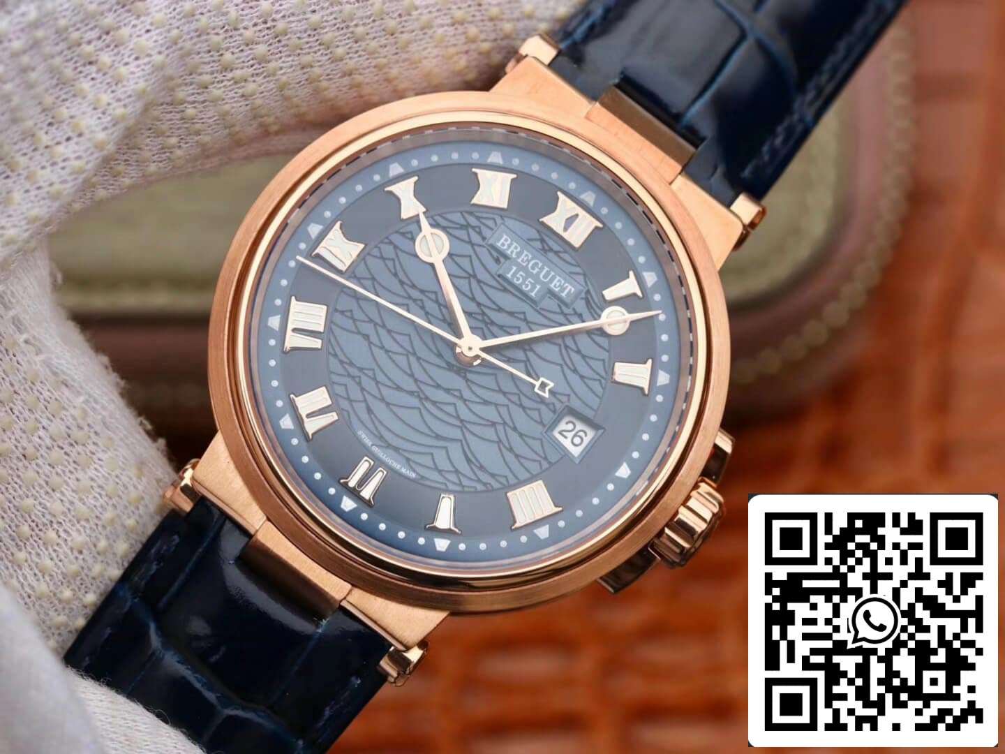 Breguet Marine 5517 1:1 Best Edition V9 Factory Rose Gold US Replica Watch