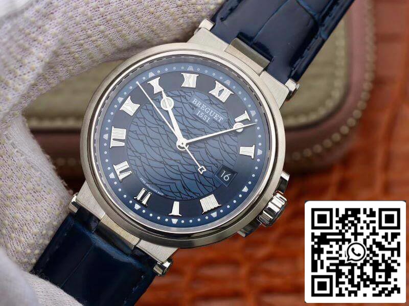 Breguet Marine 5517BB/Y2/9ZU V9 Factory Men Watches 1:1 Best Edition Swiss ETA9015 blue dial US Replica Watch