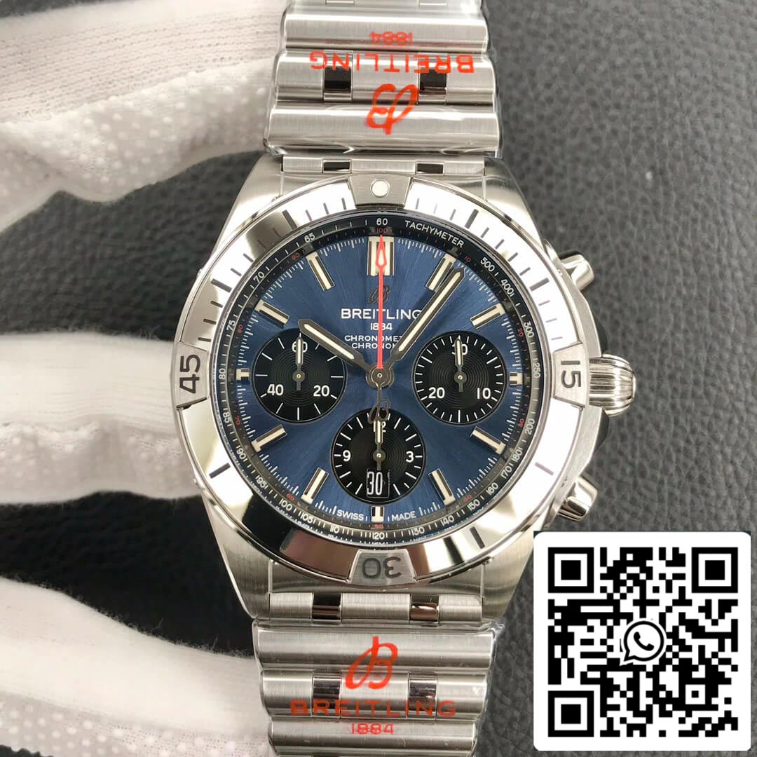 Breitling Chronomat AB0134101C1A1 1:1 Best Edition GF Factory Stainless Steel Blue Dial US Replica Watch