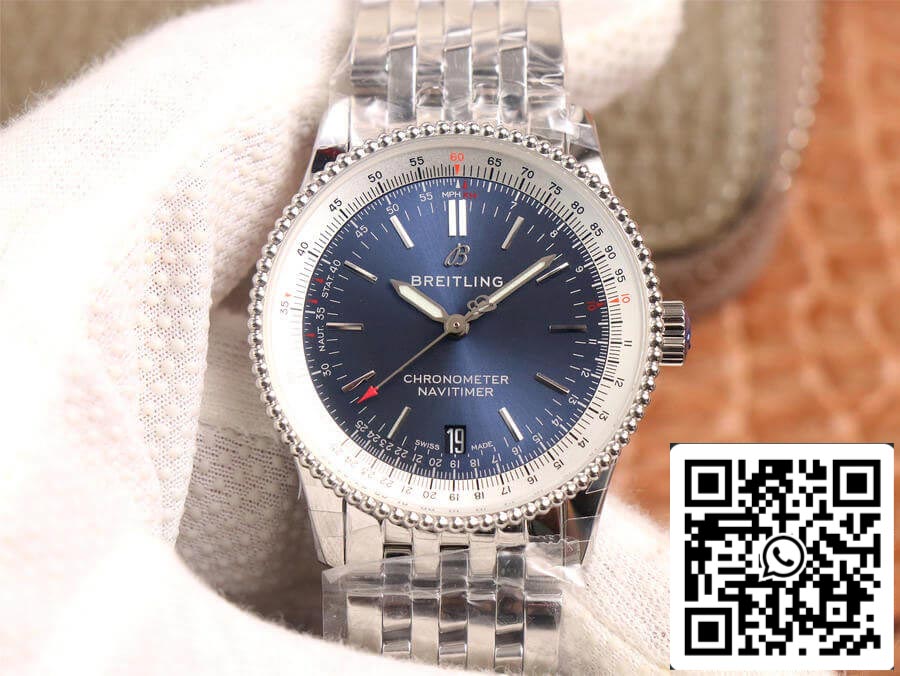 Breitling Navitimer Automatic 38 A17325211C1A1 1:1 Best Edition KOR Factory Blue Dial Swiss SW200 US Replica Watch