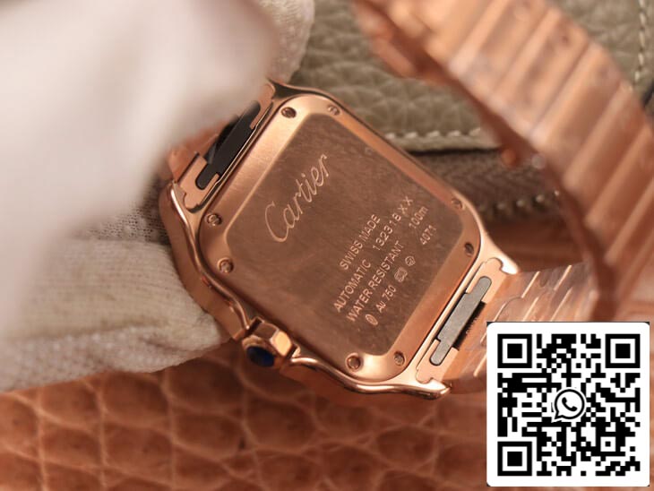 Cartier De Santos WSSA0010 1:1 Best Edition BV Factory 18K Rose Gold White Dial US Replica Watch