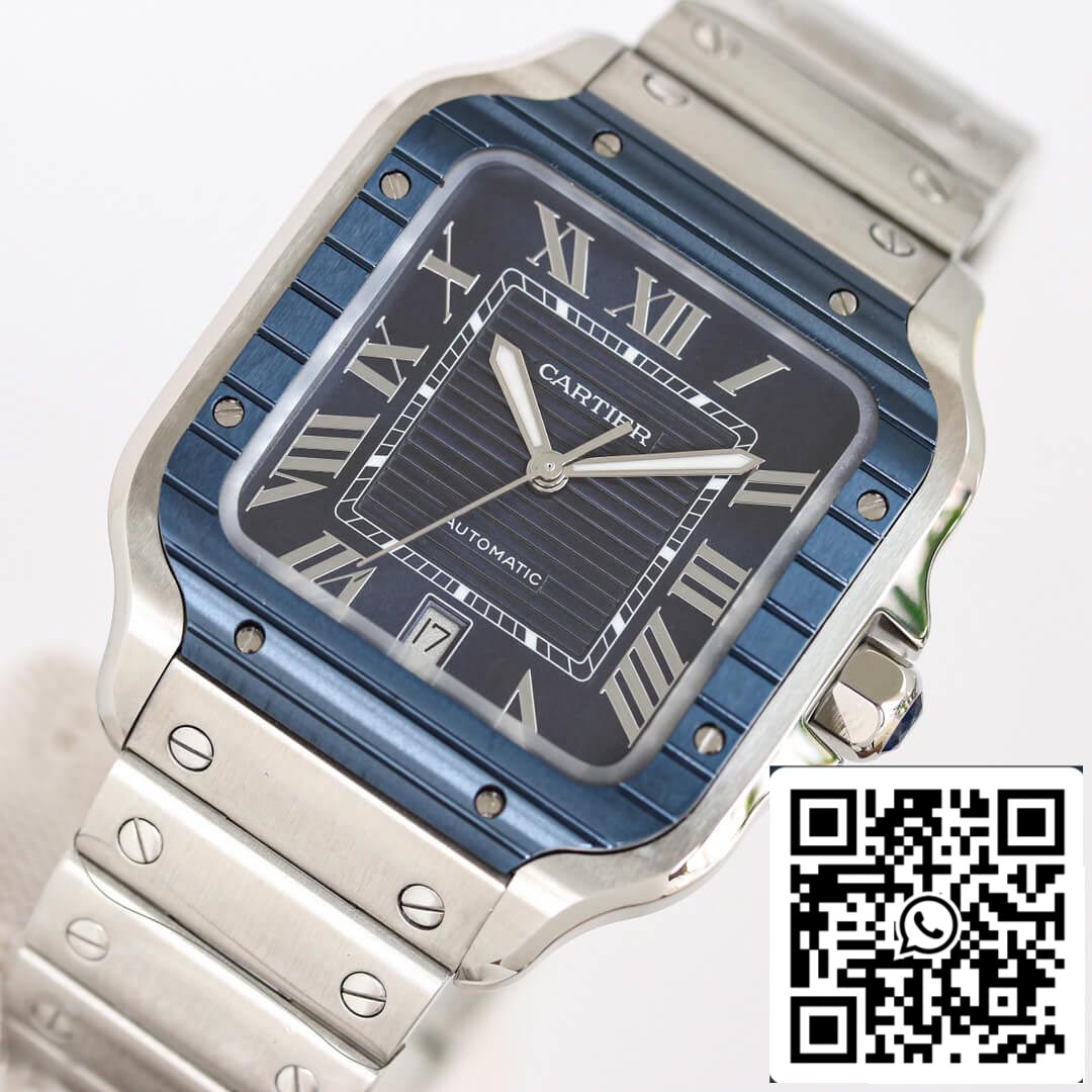 Cartier Santos 1:1 Best Edition GF Factory Blue Bezel US Replica Watch