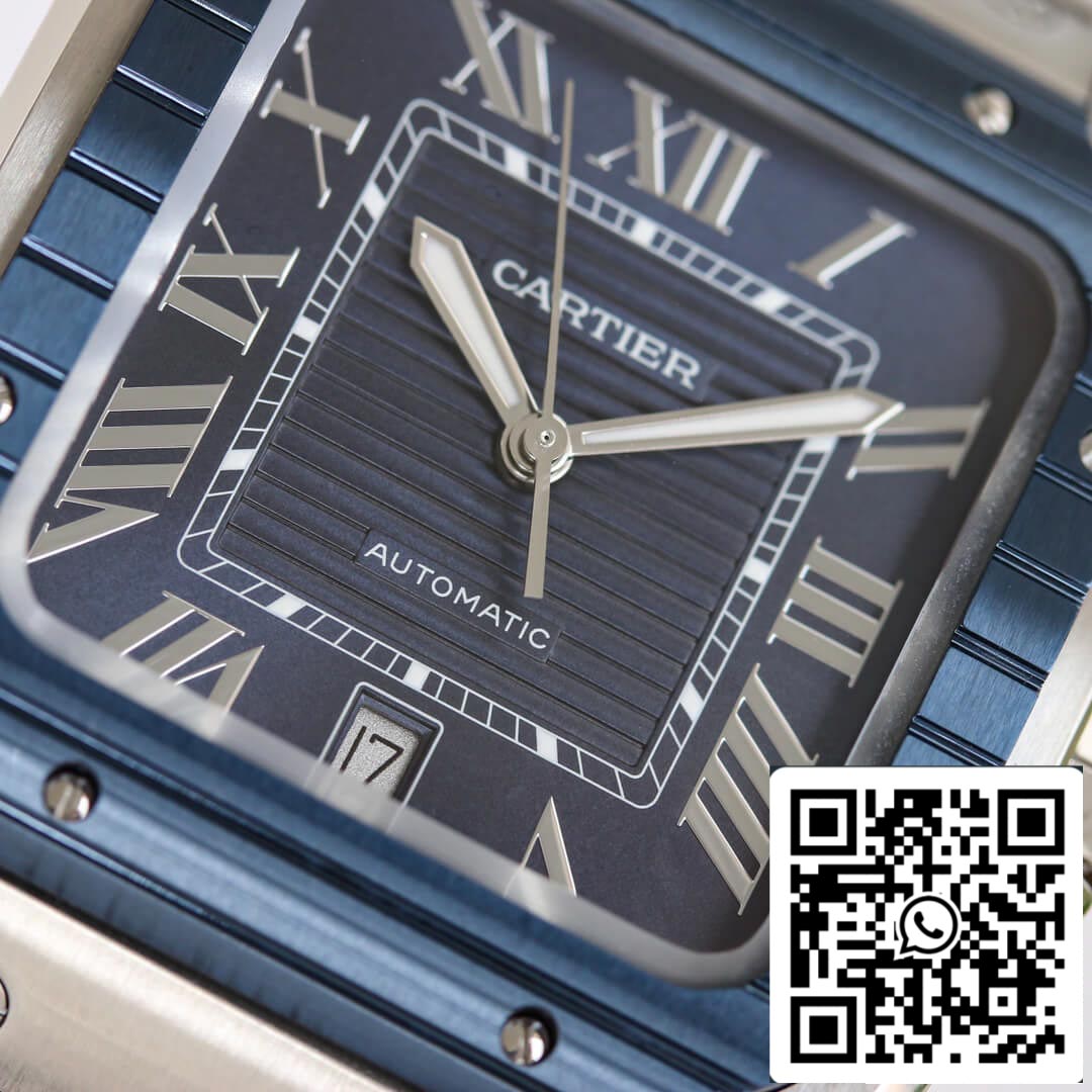 Cartier Santos 1:1 Best Edition GF Factory Blue Bezel US Replica Watch