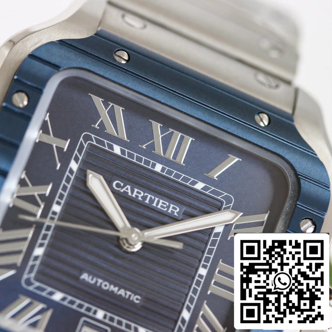 Cartier Santos 1:1 Best Edition GF Factory Blue Bezel US Replica Watch