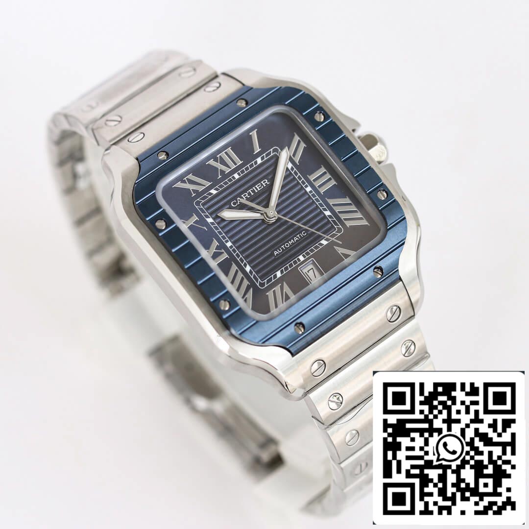 Cartier Santos 1:1 Best Edition GF Factory Blue Bezel US Replica Watch