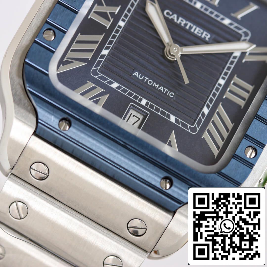 Cartier Santos 1:1 Best Edition GF Factory Blue Bezel US Replica Watch