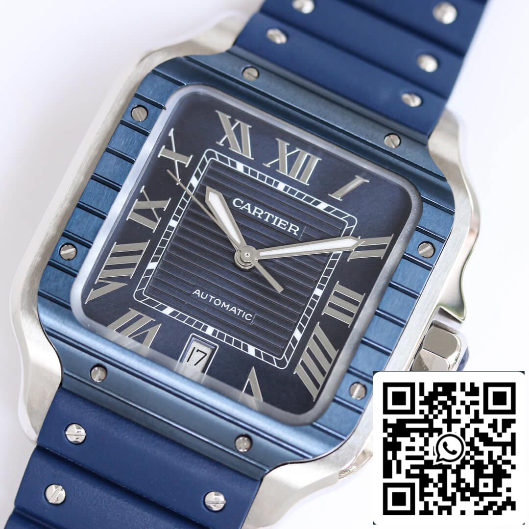 Cartier Santos 1:1 Best Edition GF Factory Blue Dial US Replica Watch