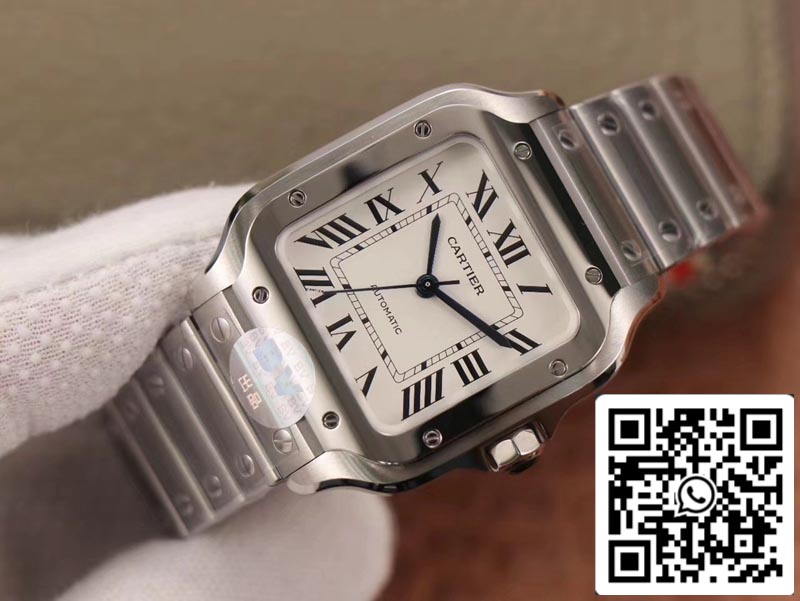 Cartier Santos WSSA0029 1:1 Best Edition BV Factory White Dial Swiss 1847MC US Replica Watch