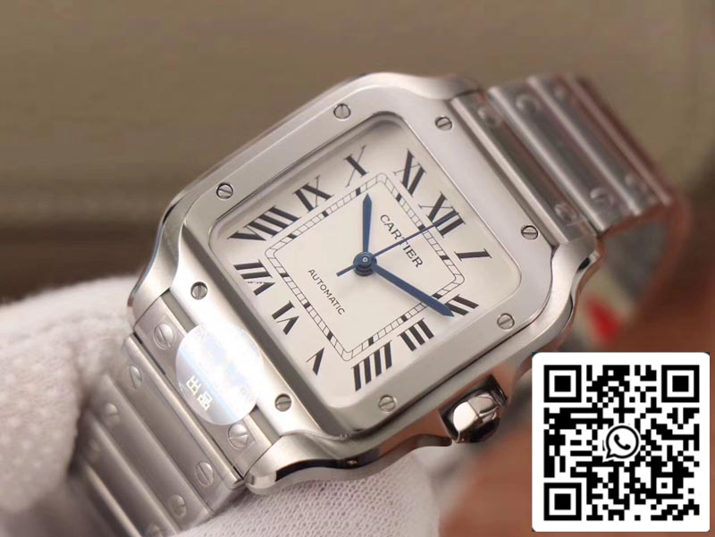 Cartier Santos WSSA0029 1:1 Best Edition BV Factory White Dial Swiss 1847MC US Replica Watch