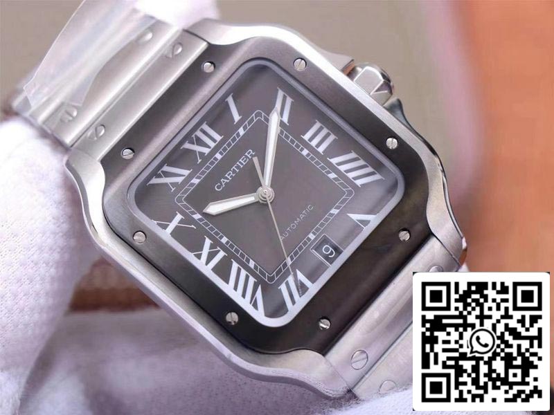 Cartier Santos de WSSA0037 1:1 Best Edition V6 Factory Gray Dial Swiss ETA9015 US Replica Watch