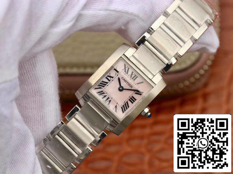 Cartier Tank Francaise W51028Q3 Pink MOP Dial Steel Ladies Watch 1:1 Best Edition Swiss Quartz US Replica Watch