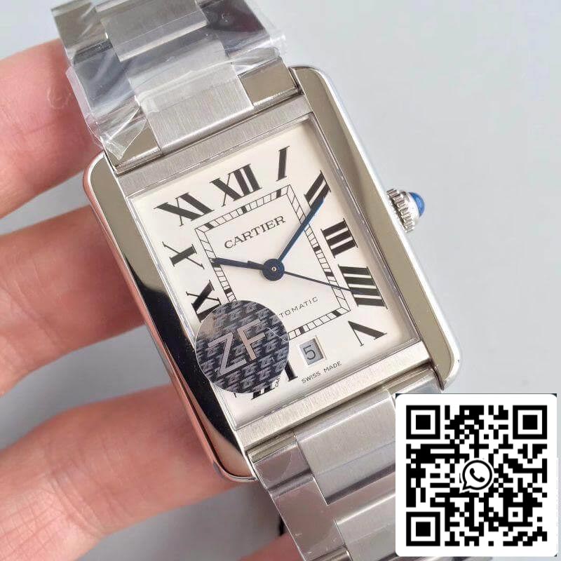 Cartier Tank Solo W5200028 ZF Factory 1:1 Best Edition Swiss ETA9015 White Dial US Replica Watch