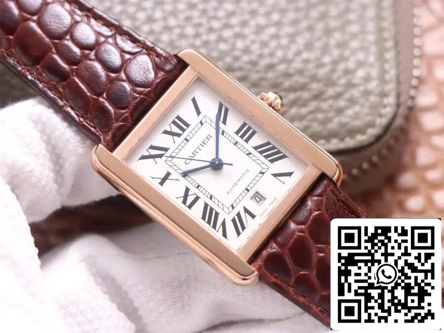 Cartier Tank W5200026 1:1 Best Edition V9 Factory Rose Gold US Replica Watch