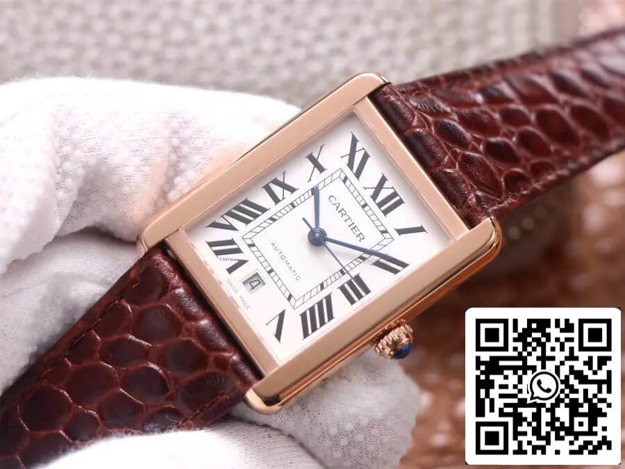 Cartier Tank W5200026 1:1 Best Edition V9 Factory Rose Gold US Replica Watch