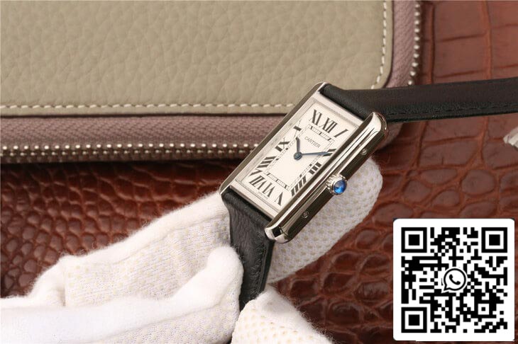 Cartier Tank WSTA0028 1:1 Best Edition K11 Factory White Dial US Replica Watch