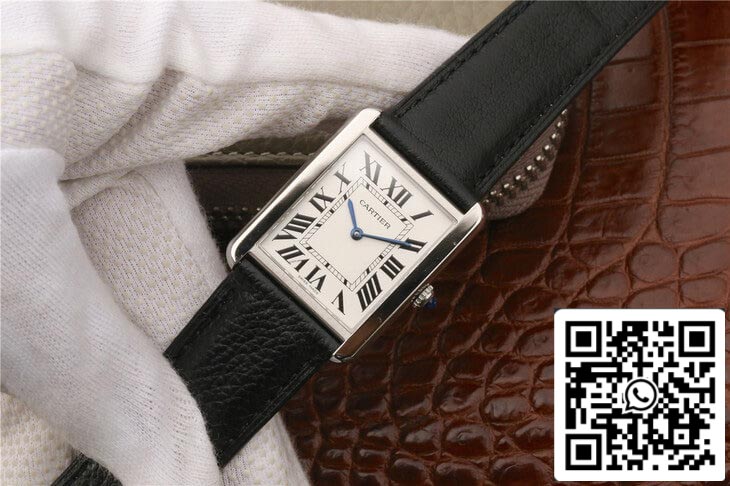 Cartier Tank WSTA0028 1:1 Best Edition K11 Factory White Dial US Replica Watch