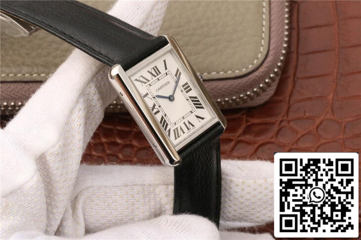 Cartier Tank WSTA0028 1:1 Best Edition K11 Factory White Dial US Replica Watch