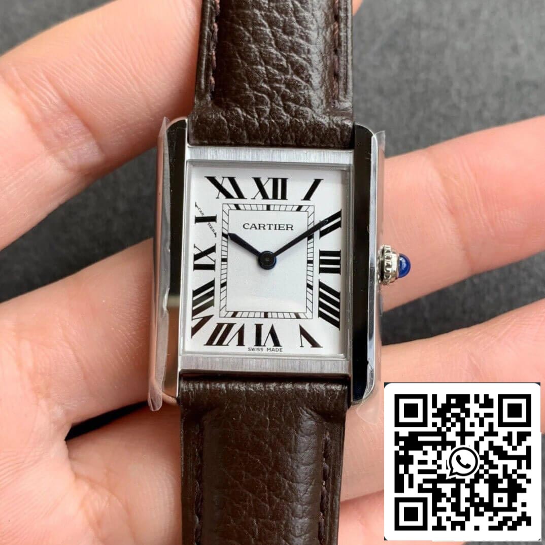 Cartier Tank WSTA0030 1:1 Best Edition K11 Factory White Dial US Replica Watch