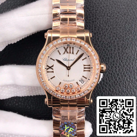 Chopard Happy Diamonds 274808-5004 1:1 Best Edition YF Factory Rose Gold Diamond US Replica Watch