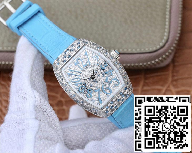 Franck Muller Ladies Collection V 32 SC AT FO D CD (BL) 1:1 Best Edition ABF Factory Diamond-set Dial US Replica Watch