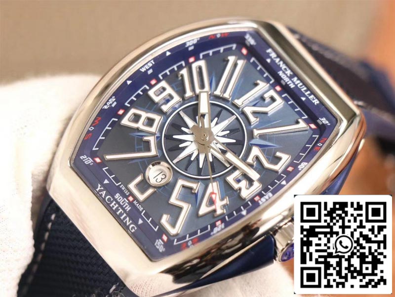 Franck Muller Mens Collection V 45 SC DT AC BL 1:1 Best Edition ZF Factory Blue Dial Swiss ETA9015 US Replica Watch