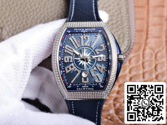 Franck Muller Mens Collection V45 SC DT Yachting 1:1 Best Edition ZF Factory Blue Dial Swiss ETA9015 US Replica Watch