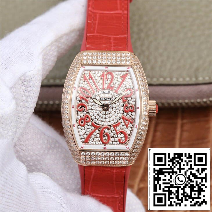 Franck Muller Vanguard Ladies 1:1 Best Edition ABF Factory Red Strap US Replica Watch