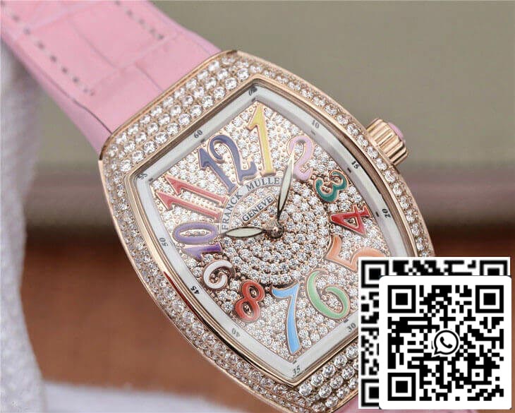 Franck Muller Vanguard Ladies 1:1 Best Edition ABF Factory Rose Gold Diamond-set Dial US Replica Watch