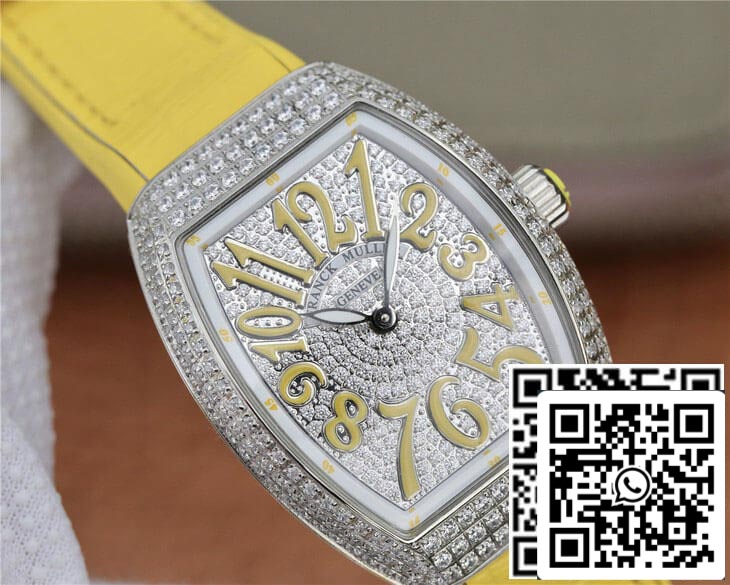 Franck Muller Vanguard Ladies 1:1 Best Edition ABF Factory Yellow Strap US Replica Watch