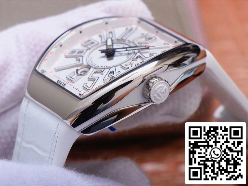 Franck Muller Vanguard V 45 SC DT 5N BC 1:1 Best Edition ZF Factory White Dial Swiss ETA9015 US Replica Watch