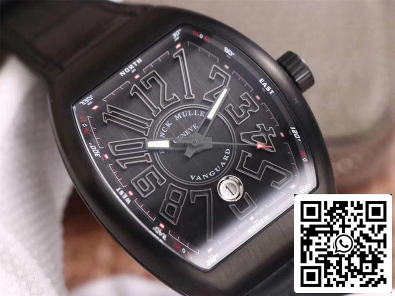 Franck Muller Vanguard V 45 SC DT TT NR BR TT 1:1 Best Edition ZF Factory Black Dial Swiss ETA9015 US Replica Watch