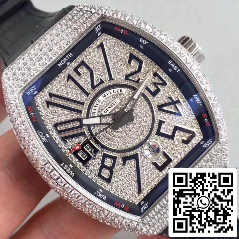 Franck Muller Vanguard V45 SC DT 1:1 Best Edition Swiss ETA2824-2 Diamonds Dial US Replica Watch