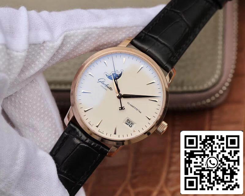 Glashutte Original Senator 1-36-04-04-02-01 Moonphase 18K Rosegold 1:1 Best Edition Swiss ETA36-03 White Dial US Replica Watch