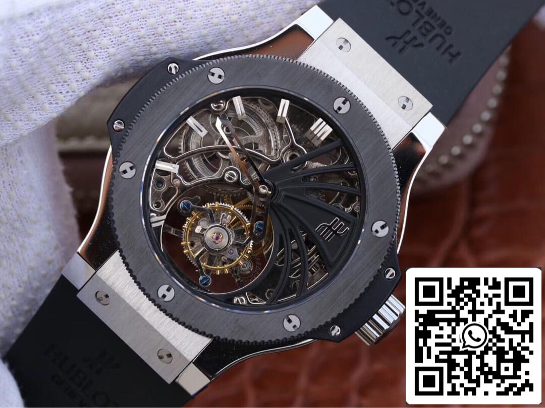 Hublot Big Bang Hollow Tourbillon 1:1 Best Edition Ceramic Bezel Skeleton Dial US Replica Watch