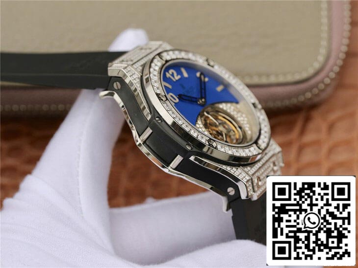 Hublot Big Bang Tourbillon 1:1 Best Edition Diamond Blue Dial US Replica Watch