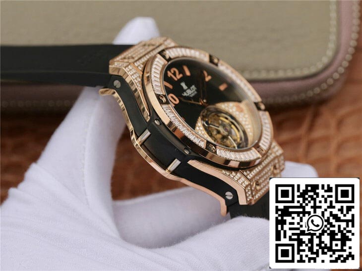 Hublot Big Bang Tourbillon 1:1 Best Edition Rose Gold Black Dial US Replica Watch