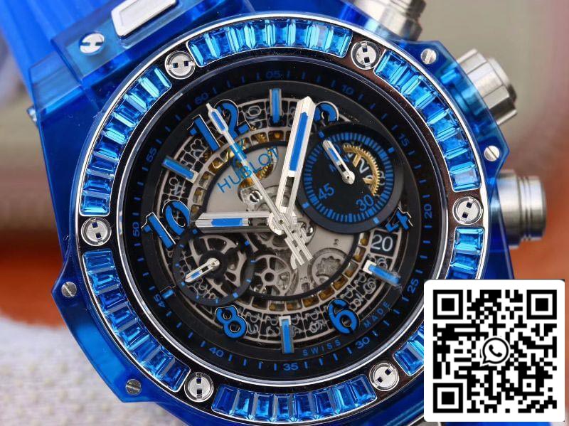 Hublot Big Bang Unico 411.JX.4802.RT Men Watches 1:1 Best Edition Swiss ETA1242 Blue Rubber Strap US Replica Watch