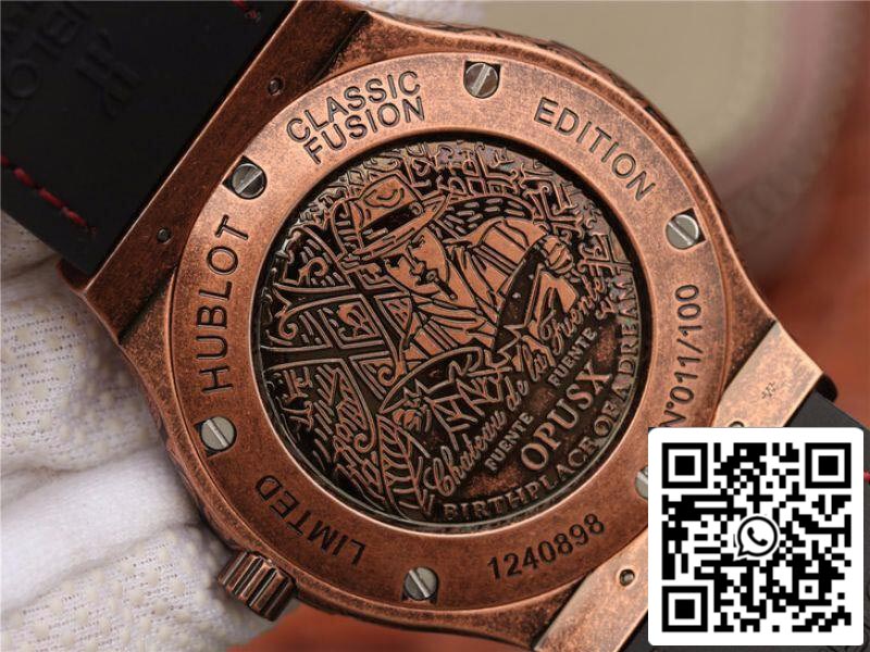 Hublot Classic Fusion 511.OX.6670.LR.OPX17 JJ Factory 1:1 Best Edition Swiss ETA2892 Dark Red Gummy Strap US Replica Watch