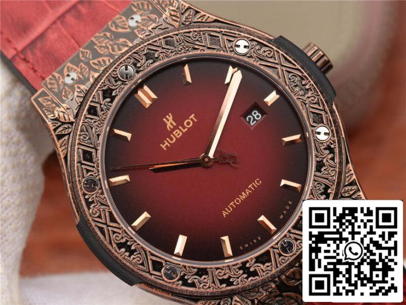 Hublot Classic Fusion 511.OX.6670.LR.OPX17 JJ Factory 1:1 Best Edition Swiss ETA2892 Dark Red Gummy Strap US Replica Watch