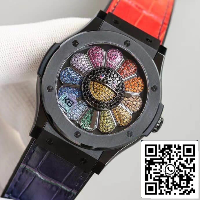 Hublot Classic Fusion Takashi Murakami 507.CX.9000.RX.TAK21 1:1 Best Edition Sunflower Colored Diamond Dial US Replica Watch