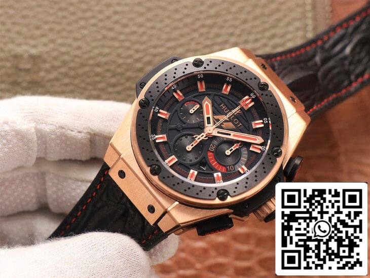 Hublot King Power Ferrari F1 1:1 Best Edition V6 Factory Black Dial Rose Gold US Replica Watch