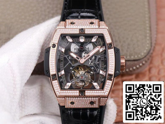 Hublot Masterpiece Tourbillon 906.OX.0123.VR.AES13 1:1 Best Edition JB Factory Rose Gold Diamond Swiss HUB 9006 US Replica Watch