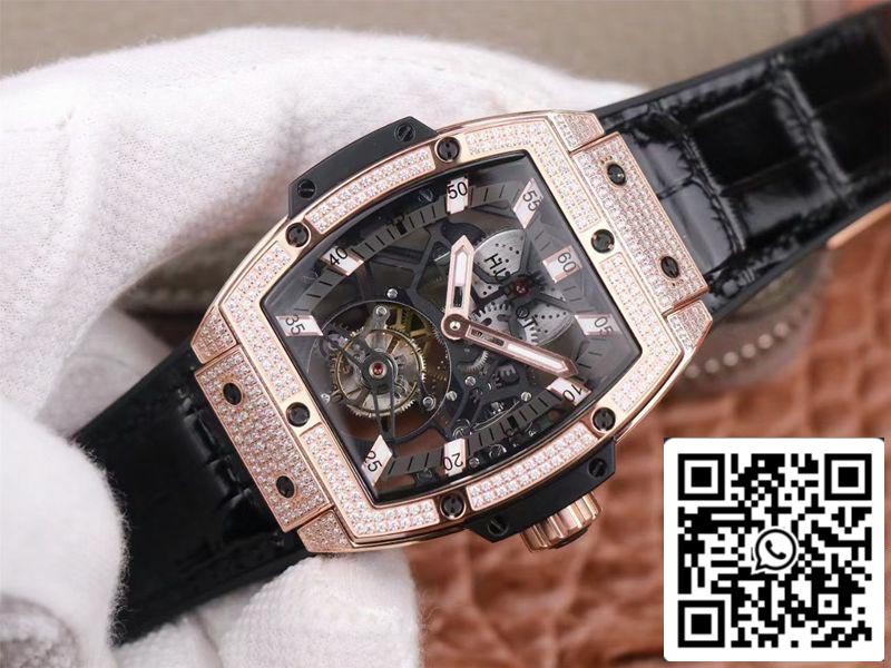 Hublot Masterpiece Tourbillon 906.OX.0123.VR.AES13 1:1 Best Edition JB Factory Rose Gold Diamond Swiss HUB 9006 US Replica Watch