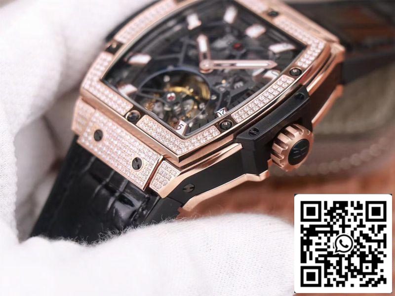 Hublot Masterpiece Tourbillon 906.OX.0123.VR.AES13 1:1 Best Edition JB Factory Rose Gold Diamond Swiss HUB 9006 US Replica Watch