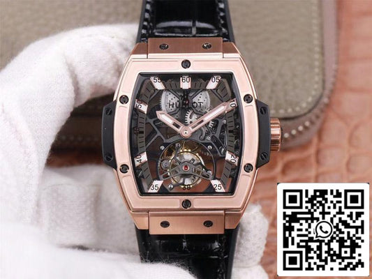 Hublot Masterpiece Tourbillon 906.OX.0123.VR.AES13 1:1 Best Edition JB Factory Rose Gold White Hour Swiss HUB 9006 US Replica Watch